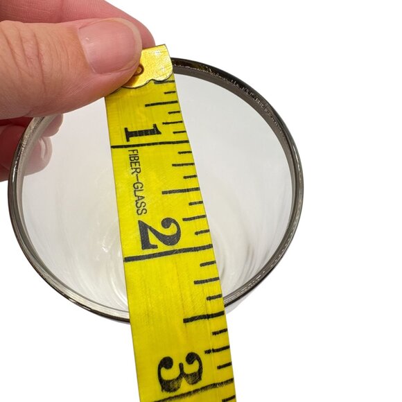 MCM Set 6 Vintage Clear Glass Tumblers With Silver Rim - Picture 4 of 5